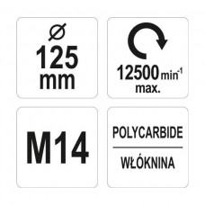 YATO Disc slefuit 125x22,2mm, filet M14..